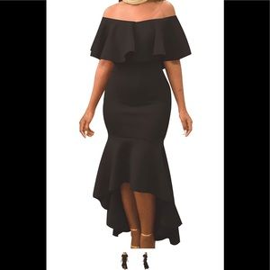 Sexy off the shoulder ruffle party mermaid dress